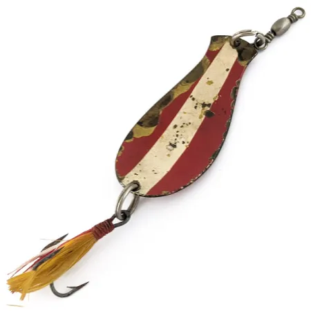 South Bend Spoon-Oreno, 14g, rood/wit/messing, Lepel #22603