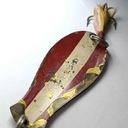 South Bend Spoon-Oreno, 14g, rood/wit/messing, Lepel #22603