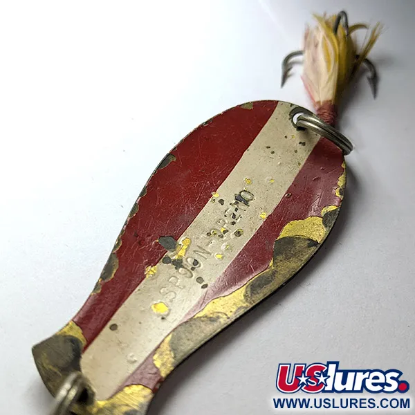 South Bend Spoon-Oreno, 14g, rood/wit/messing, Lepel #22603