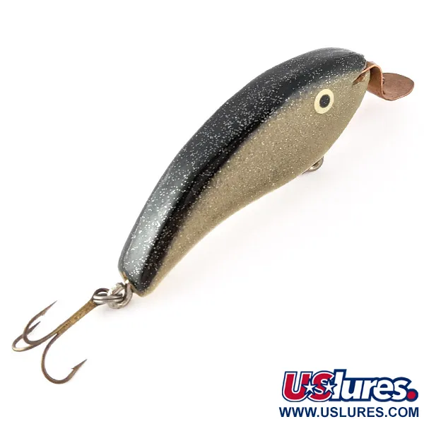 Hand-made Handcrafted, 14g Goud/Olijf, Houten Crankbait #22640
