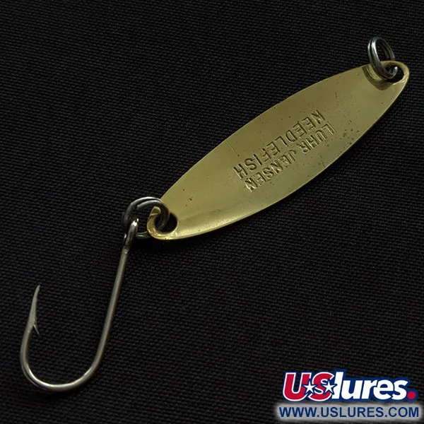 Luhr Jensen Needlefish 1, 2g, rood/wit/messing, Lepel #22731