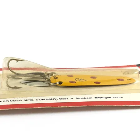 Eppinger Dardevle Sagamore JT Buel Klicker, 7g Geel met Kastanjebruine Stippen, Lepel #23023