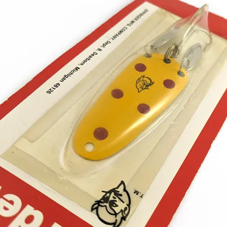 Eppinger Dardevle Sagamore JT Buel Klicker, 7g Geel met Kastanjebruine Stippen, Lepel #23023