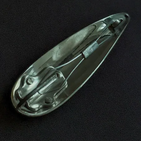 Weedless Bait Company FISHTRAP, 8,5g rood/wit/nikkel, vintage weedless lepel #23191