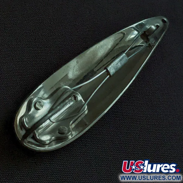 Weedless Bait Company FISHTRAP, 8,5g rood/wit/nikkel, vintage weedless lepel #23191