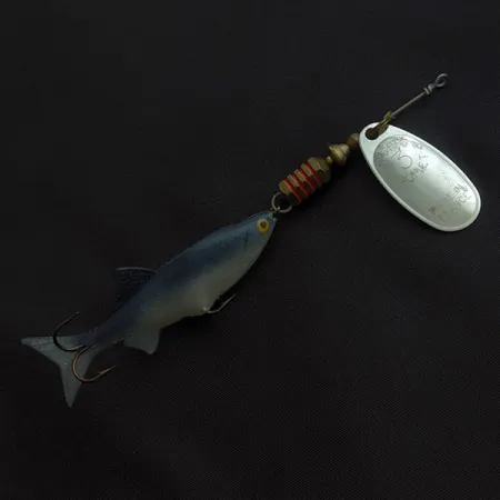 Mepps Aglia 2 Mino, 9g, Zilver/Blauw, Spinner met shad #23310