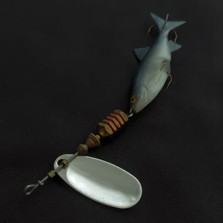 Mepps Aglia 2 Mino, 9g, Zilver/Blauw, Spinner met shad #23310