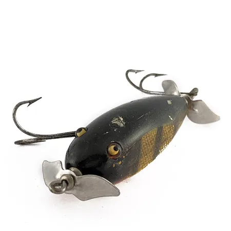 Creek Chub Injured Minnow, 14g Perch, vintage drijvende plug #23436