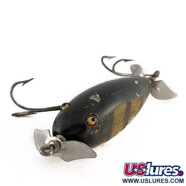 Creek Chub Injured Minnow, 14g Perch, vintage drijvende plug #23436