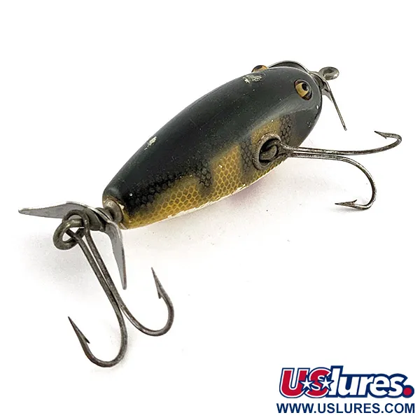 Creek Chub Injured Minnow, 14g Perch, vintage drijvende plug #23436