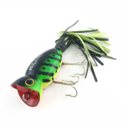 Fred Arbogast Hula Popper, 10g, Groen/Geel, Topwater Kunstaas #23751