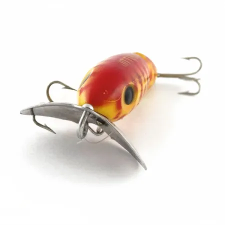 Fred Arbogast Jitterbug Jointed, 10g Geel/Rood Tiger, Oppervlakteplug #23752