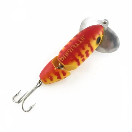 Fred Arbogast Jitterbug Jointed, 10g Geel/Rood Tiger, Oppervlakteplug #23752