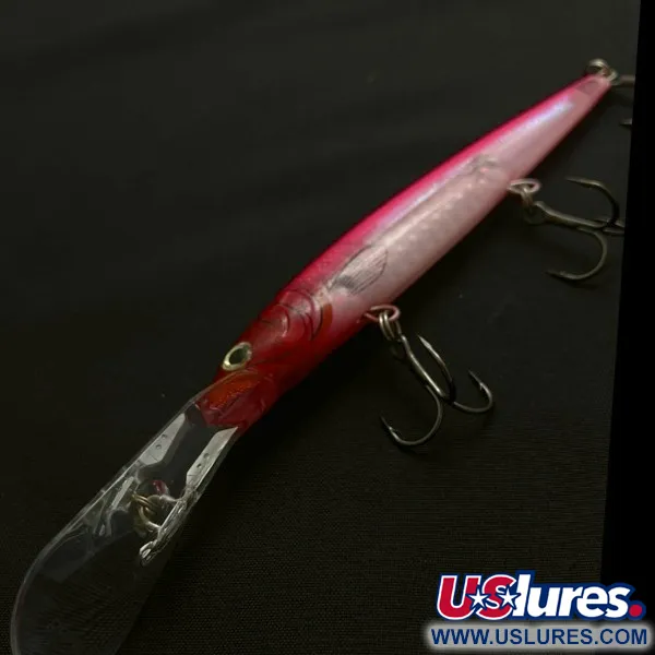 Rapala Down Deep Husky Jerk DHJ12, 14g, Roze Rode Kop, Diepduikende Plug #23773