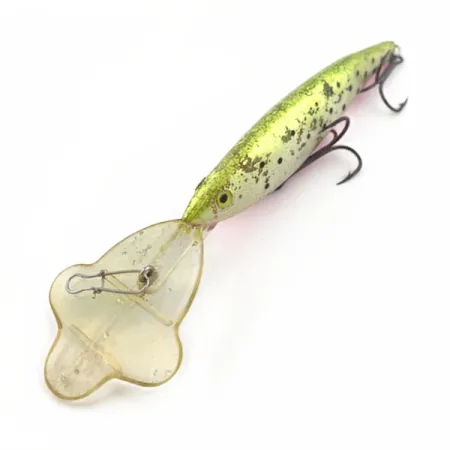 Luhr Jensen Power Hot Lips Minnow, 17g, Chartreuse White, Diepduikende Plug #23803