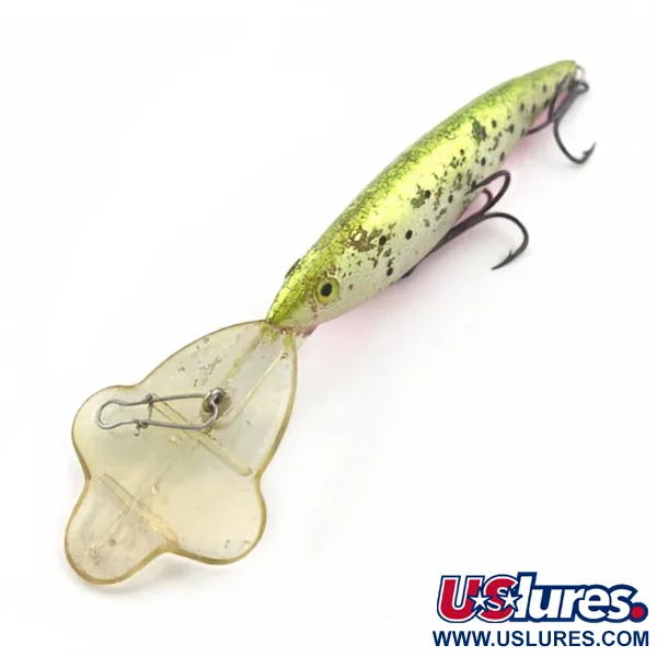 Luhr Jensen Power Hot Lips Minnow, 17g, Chartreuse White, Diepduikende Plug #23803