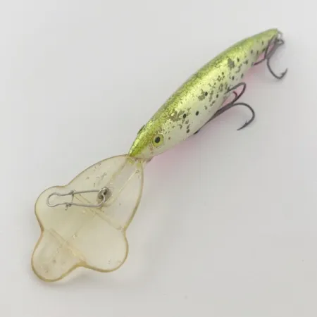 Luhr Jensen Power Hot Lips Minnow, 17g, Chartreuse White, Diepduikende Plug #23803