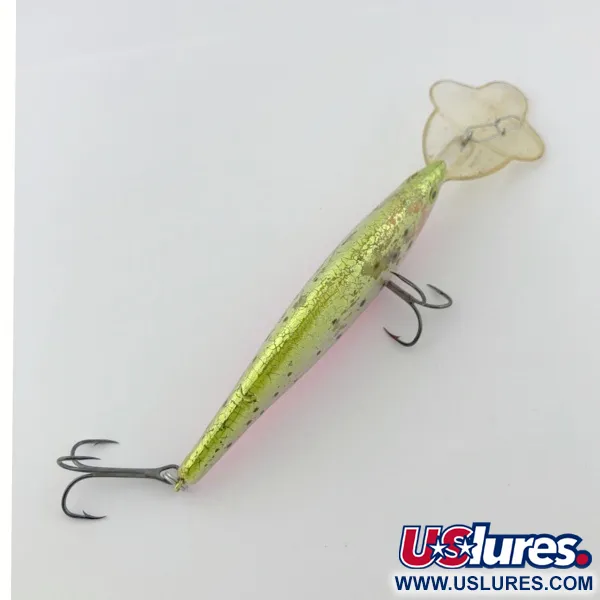 Luhr Jensen Power Hot Lips Minnow, 17g, Chartreuse White, Diepduikende Plug #23803