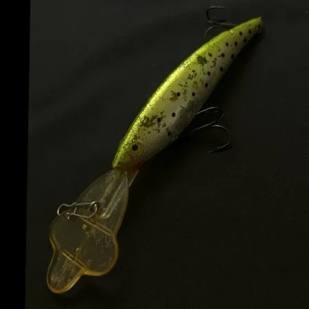 Luhr Jensen Power Hot Lips Minnow, 17g, Chartreuse White, Diepduikende Plug #23803