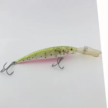 Luhr Jensen Power Hot Lips Minnow, 17g, Chartreuse White, Diepduikende Plug #23803