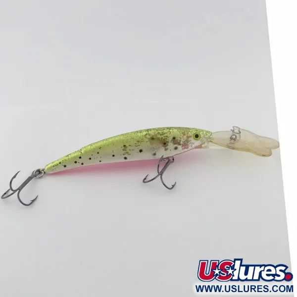Luhr Jensen Power Hot Lips Minnow, 17g, Chartreuse White, Diepduikende Plug #23803