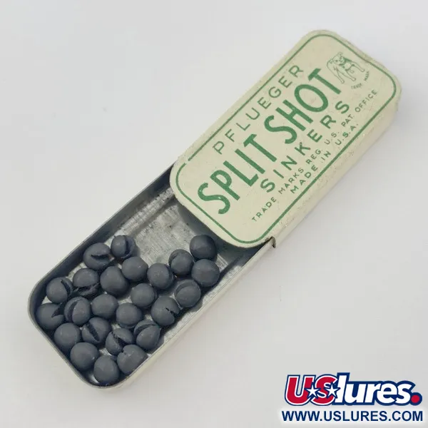 Pflueger Split Shot Sinkers, Ongebruikt, Knijplood #23834