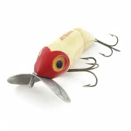 Fred Arbogast Jitterbug Jointed, 14g Red Head, Oppervlakte-aas #23869