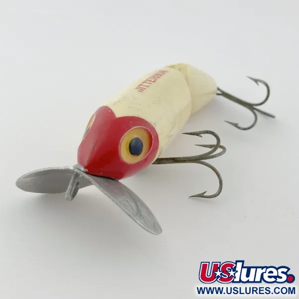 Fred Arbogast Jitterbug Jointed, 14g Red Head, Oppervlakte-aas #23869