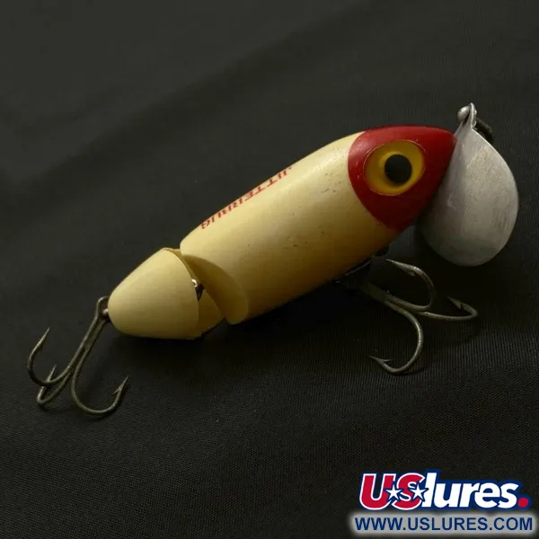 Fred Arbogast Jitterbug Jointed, 14g Red Head, Oppervlakte-aas #23869
