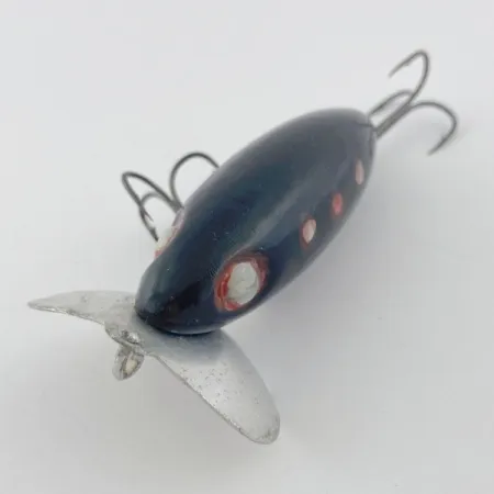Fred Arbogast Jitterbug Early Bug Eye (1960s), Zwart, 14g, Oppervlakte Kunstaas #23870