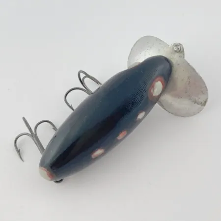 Fred Arbogast Jitterbug Early Bug Eye (1960s), Zwart, 14g, Oppervlakte Kunstaas #23870