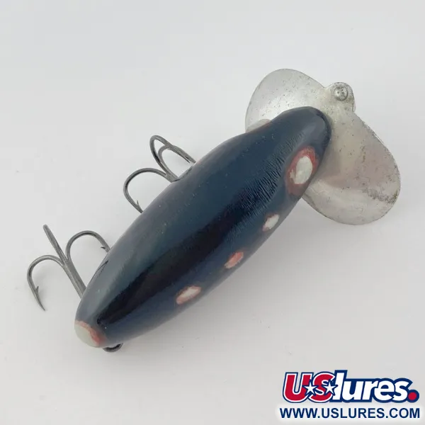 Fred Arbogast Jitterbug Early Bug Eye (1960s), Zwart, 14g, Oppervlakte Kunstaas #23870