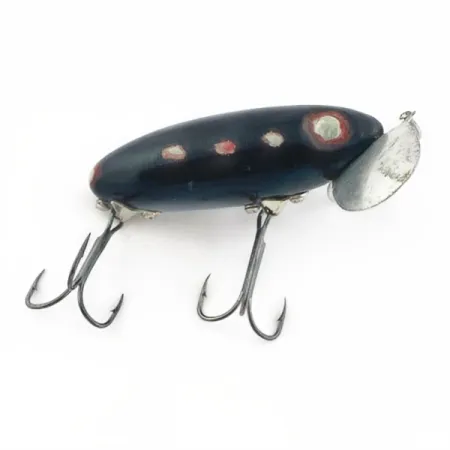 Fred Arbogast Jitterbug Early Bug Eye (1960s), Zwart, 14g, Oppervlakte Kunstaas #23870