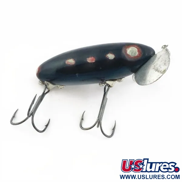 Fred Arbogast Jitterbug Early Bug Eye (1960s), Zwart, 14g, Oppervlakte Kunstaas #23870