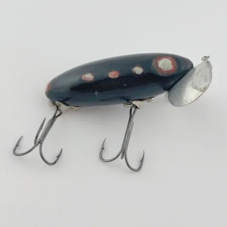 Fred Arbogast Jitterbug Early Bug Eye (1960s), Zwart, 14g, Oppervlakte Kunstaas #23870