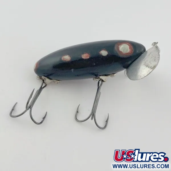 Fred Arbogast Jitterbug Early Bug Eye (1960s), Zwart, 14g, Oppervlakte Kunstaas #23870