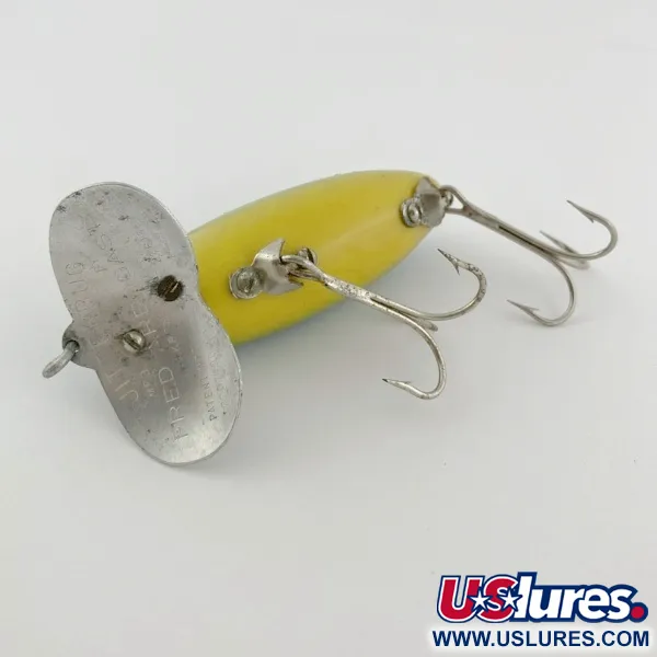 Fred Arbogast Jitterbug Early Bug Eye, Green Tiger, 14g, Surface Crawler #23902