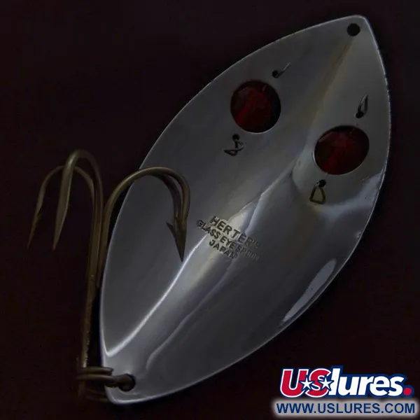 Herter's Glass Eye Spoon, 60g, nikkel/rode ogen, lepel #24036