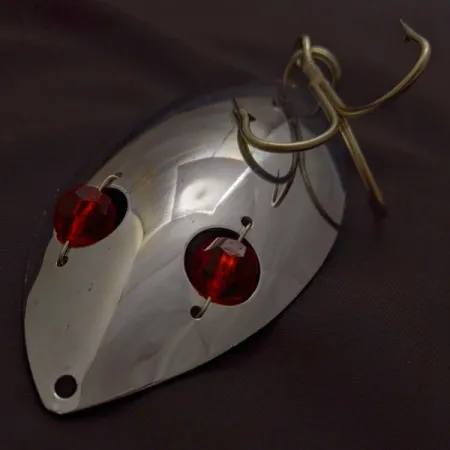 Herter's Glass Eye Spoon, 60g, nikkel/rode ogen, lepel #24036