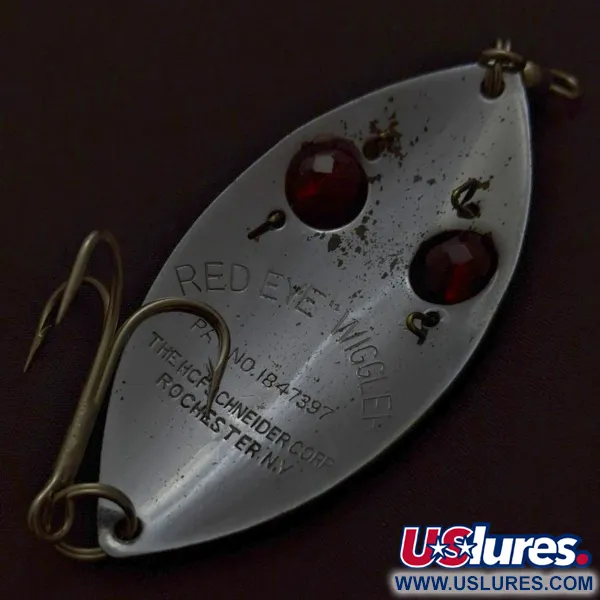 Hofschneider Red Eye Wiggler, 25g, Nikkel/Rood, Lepel #24196