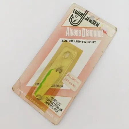 Luhr Jensen Alpena Diamond #31 Glow, 4g Glo-Flo Green streep, Lepel #24265