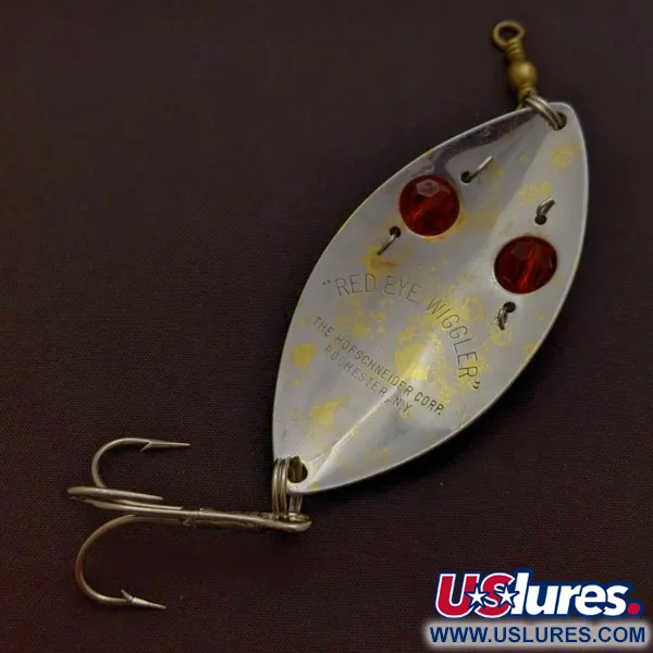 Hofschneider Red Eye Wiggler, 25g, zilver/messing/rode ogen, Lepel #24361