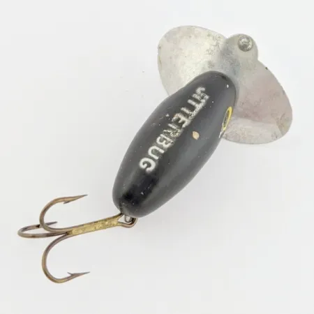 Arbogast Jitterbug Oppervlakteplug, Zwart, 4 g, Metalen lip, #24507