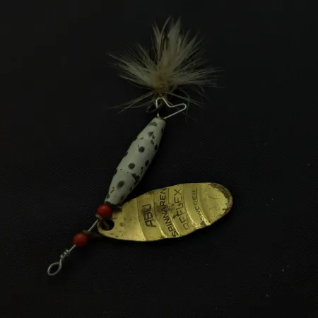 ABU Spinnaren Reflex, Goud/Wit, 7 g, Gevederde Dreg, #24811