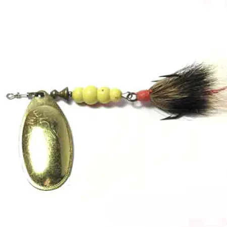 Mepps Aglia Spinner, Messing, 14g, Bevedering, #0011