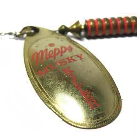 Mepps Aglia 5 Musky Killer Spinner, Messing / Rood, 16g, Bucktail, #0015