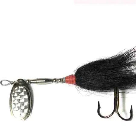 Buchertail 500 Spinner, Nikkel/Zwart/Hologram, 17g, Bucktail, #0017