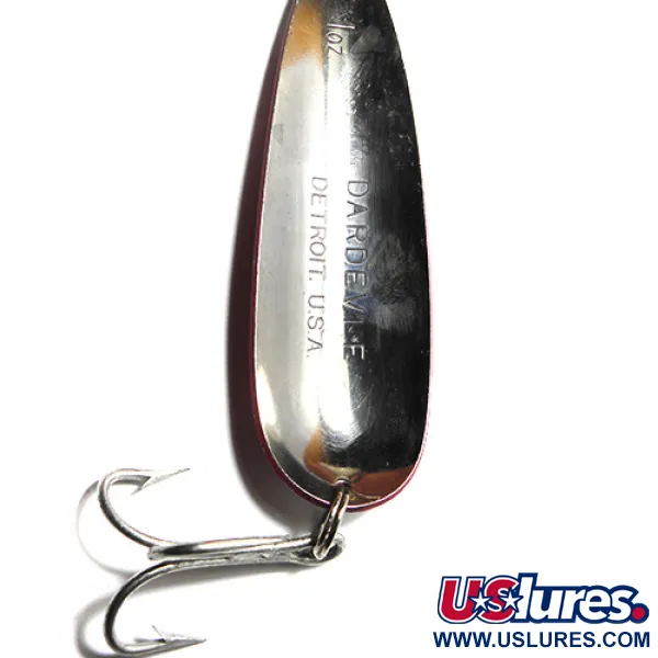 Eppinger Dardevle Lepel, Rood / Wit, 28g, Detroit-stempel, #0062