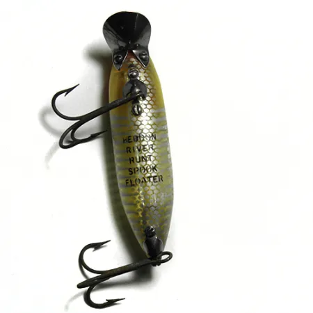 Heddon River Runt Spook drijvend, Geel/Strepen, 12g, Vintage, #0128