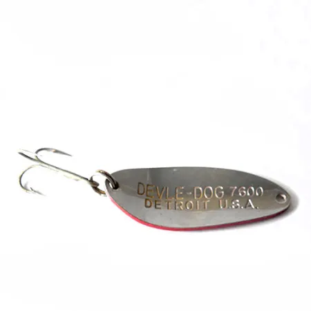 Dardevle Devle Dog Lepel, Rood / Wit, 10g, Vintage, #0169
